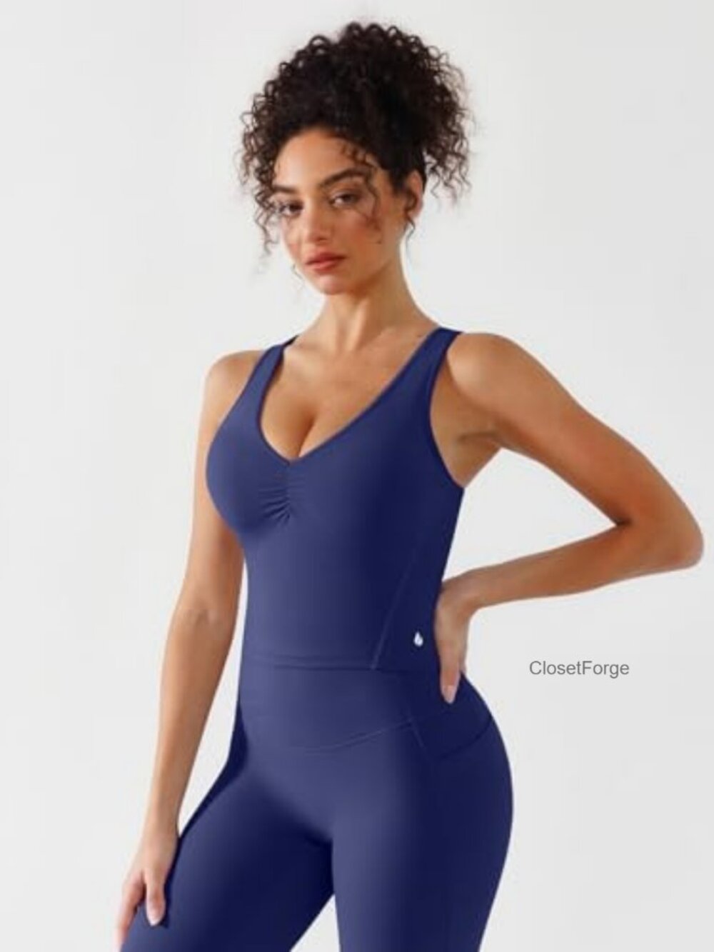 Workout Tank Top with Built-in Bra Racerback Crop Top - Picture 3 of 6